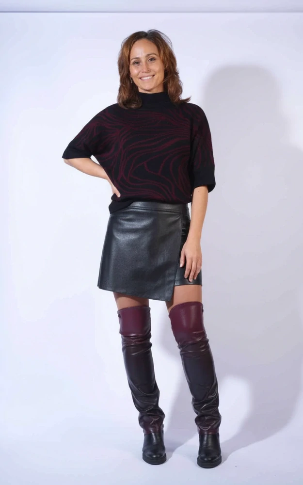 Diva - Semišové a kombinované sexy návleky na nohy - Red ombré