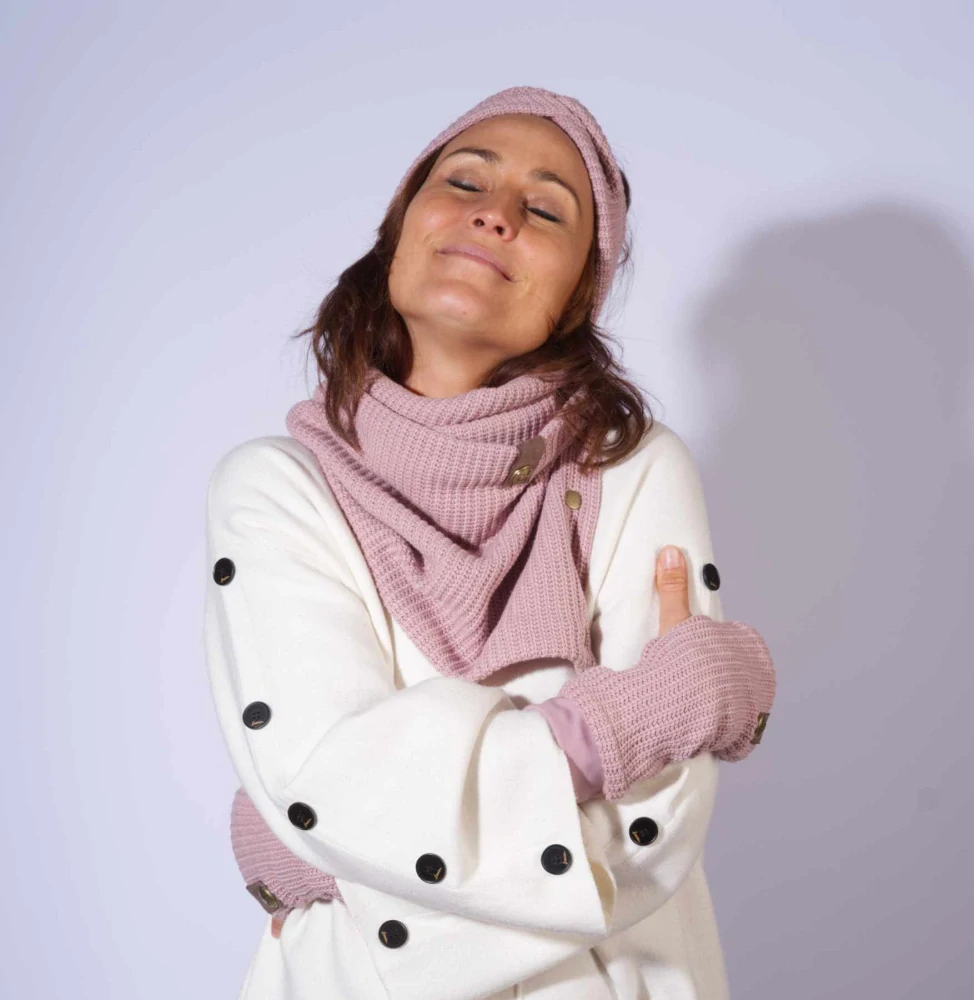 Boho pletený set - Cotton candy
