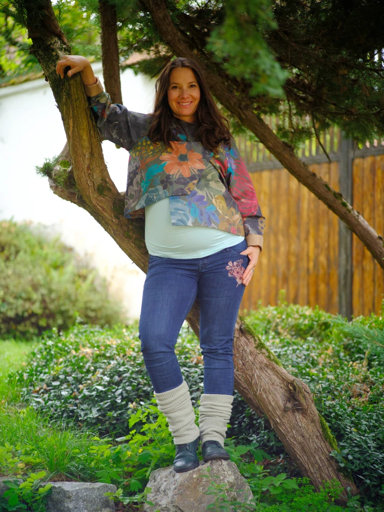 Boho pletené návleky na nohy - Blush mint