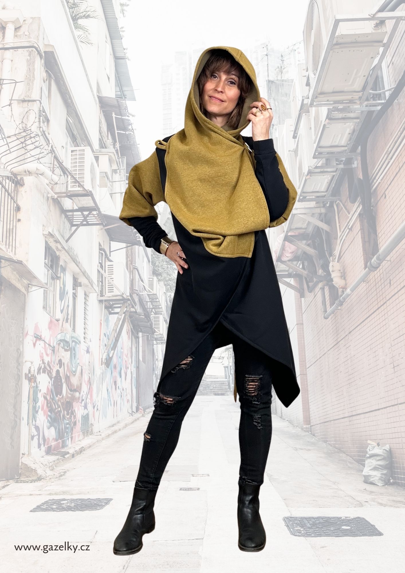 Morpho - Variabilní kabát - Mustard & Black