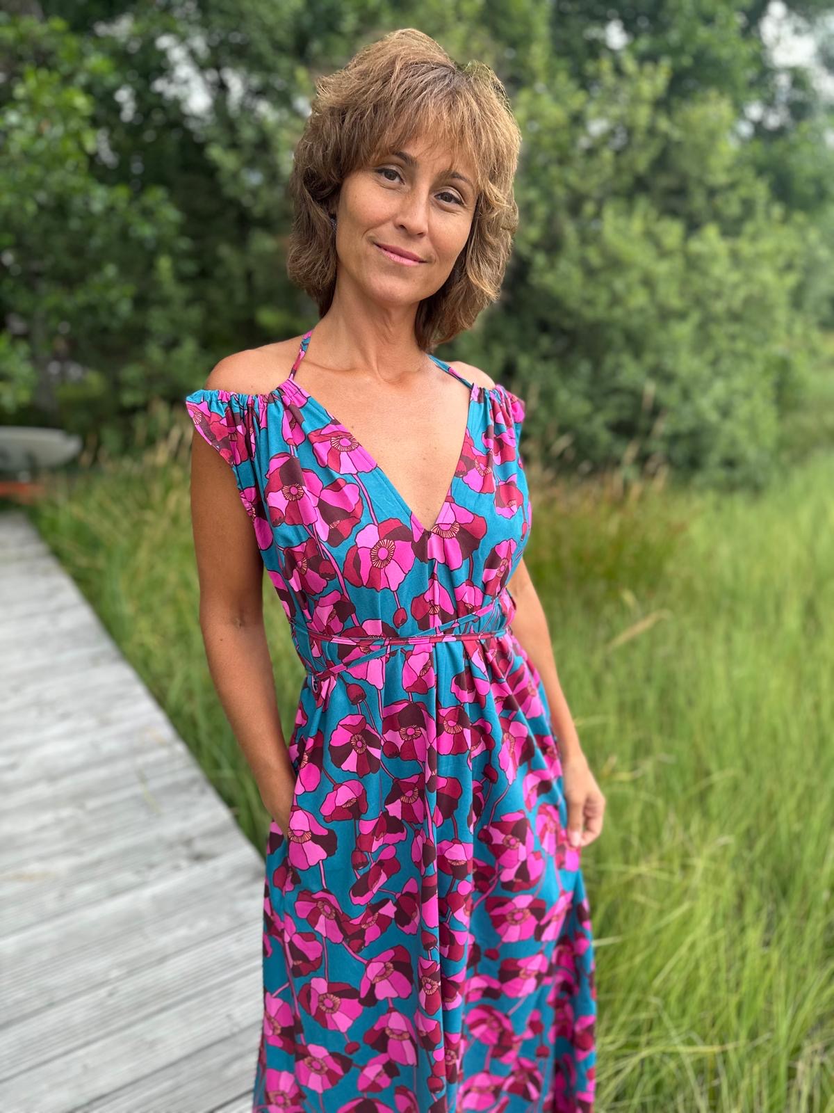 Rhea - Dlouhé variabilní šaty - Vibrant Goddess