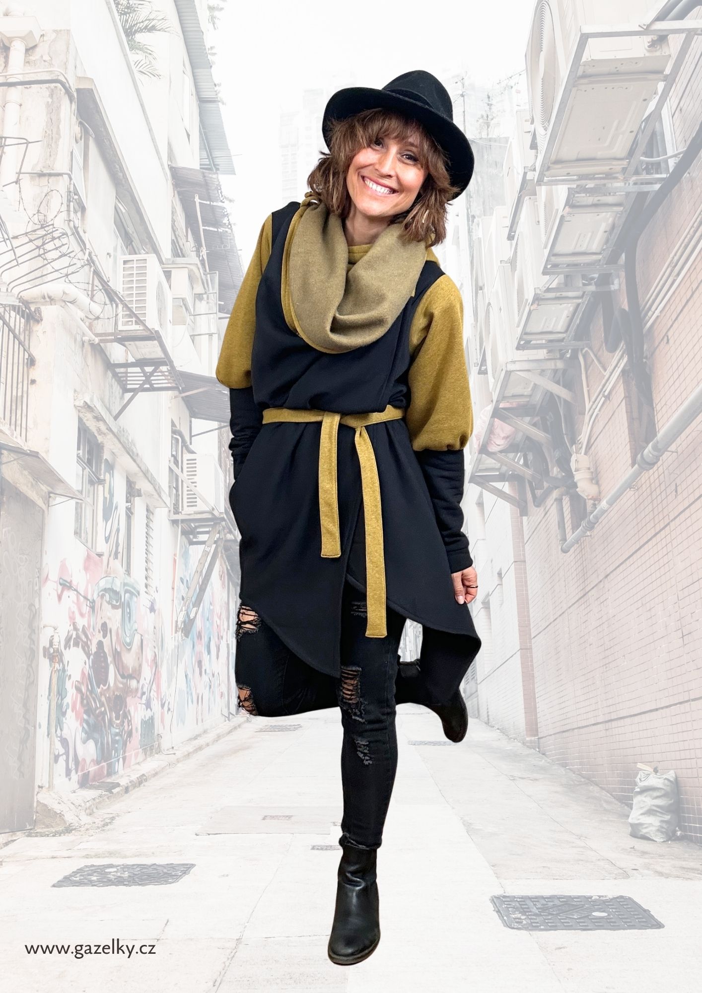 Morpho - Variabilní kabát - Mustard & Black