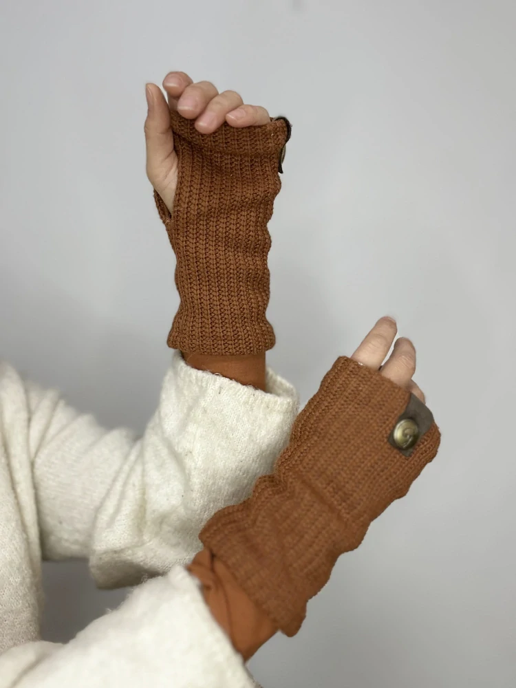 Boho pletený set - Cognac