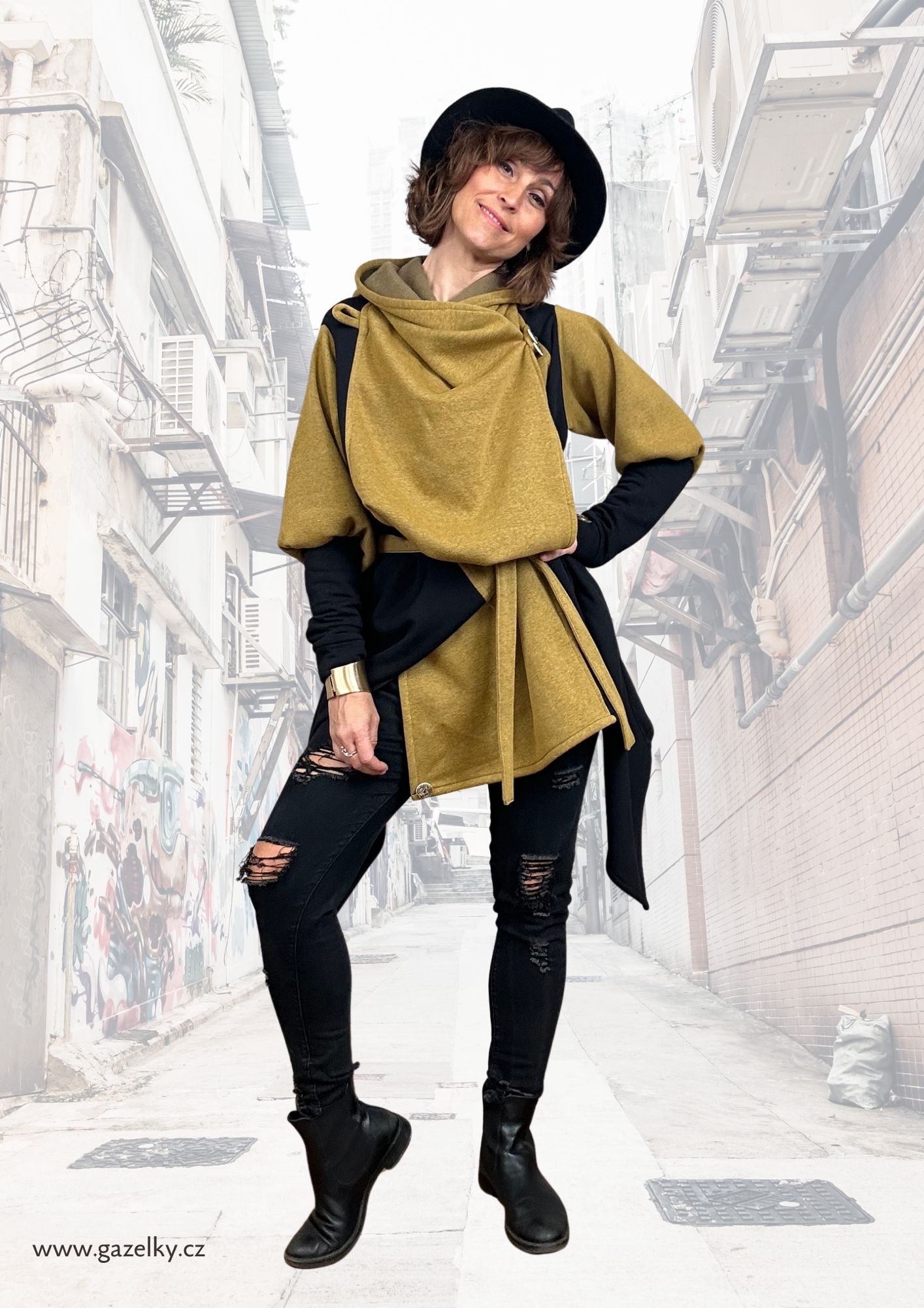 Morpho - Variabilní kabát - Mustard & Black