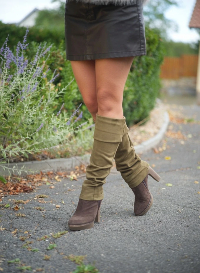 Velvet - Semišové návleky na boty - Garden Green