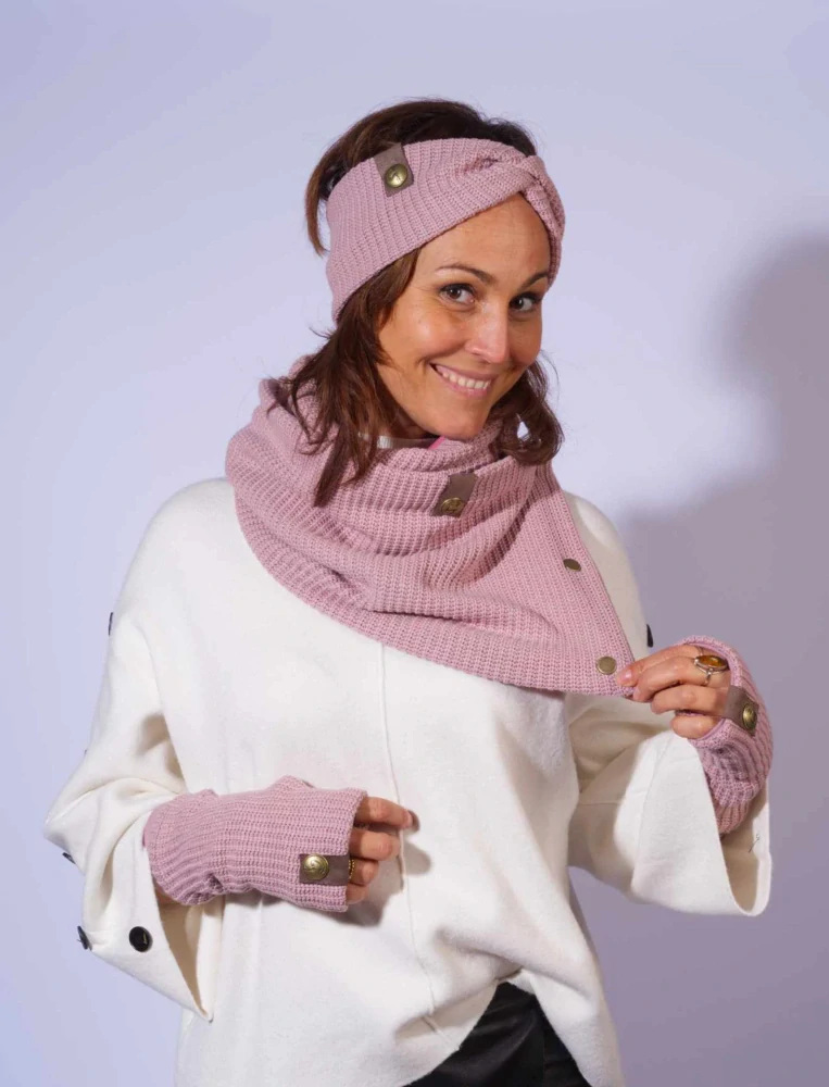 Boho pletený set - Cotton candy