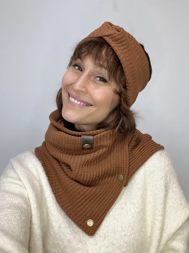 Boho pletený set - Cognac