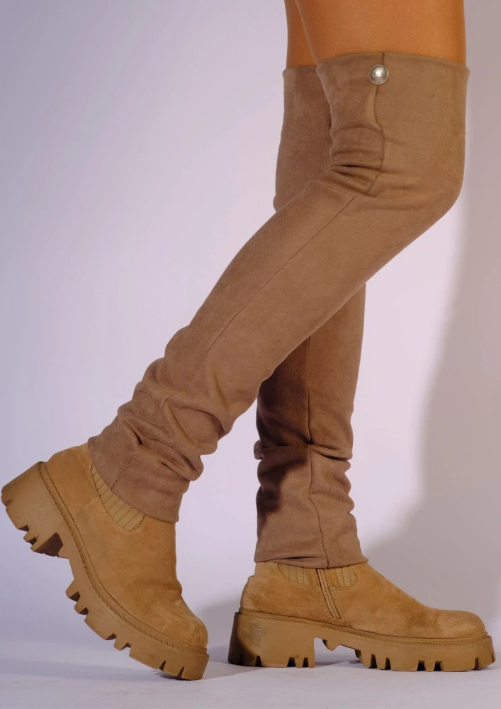 Velvet - Semišové návleky na boty - Soft beige