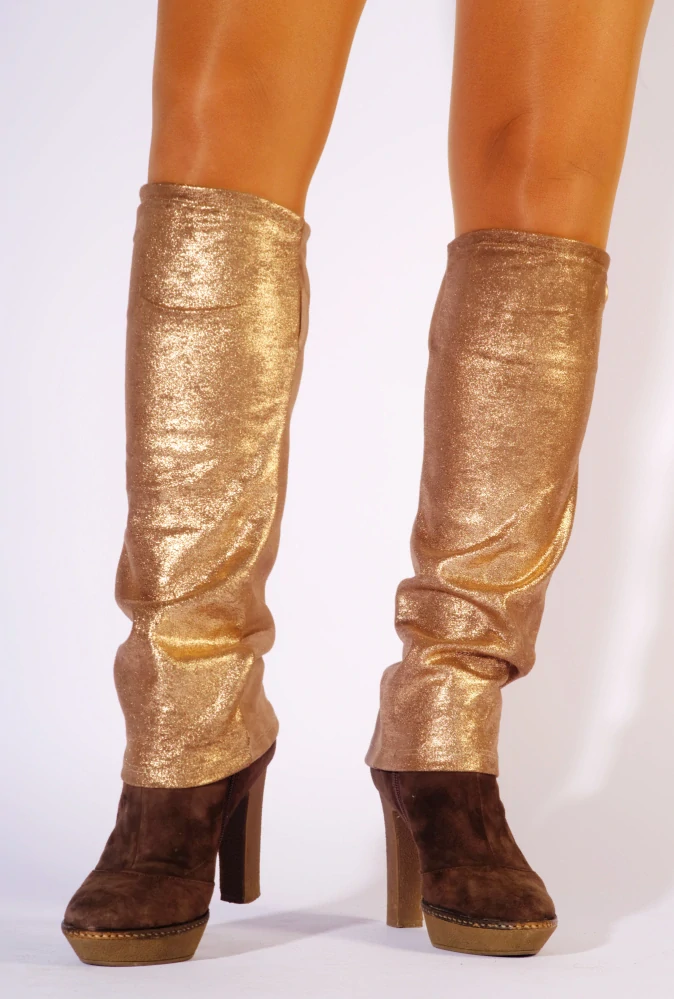 Grace - elegantní kratší zimní návleky - Golden glow