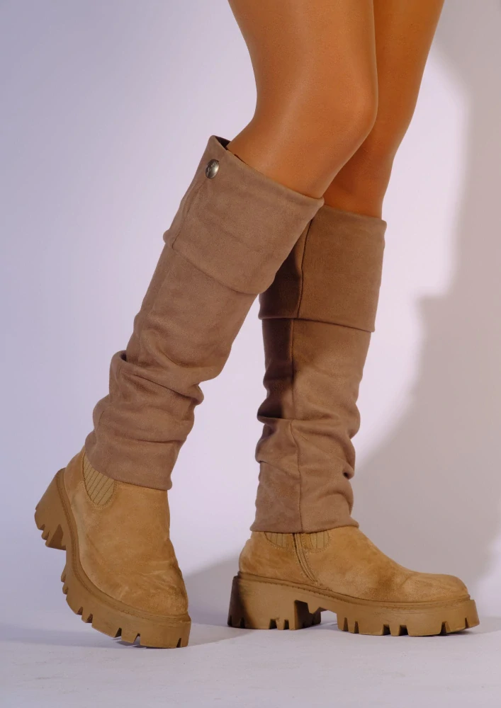 Velvet - Semišové návleky na boty - Soft beige