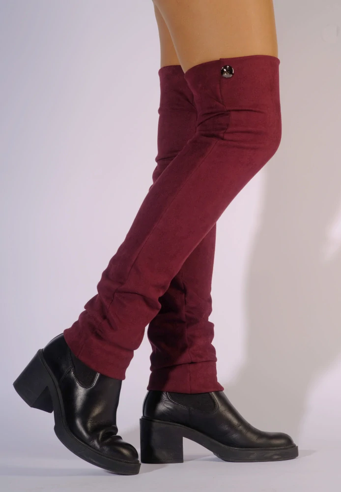 Velvet - Semišové návleky na boty - Merlot