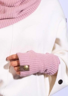 Boho pletené návleky na ruce - Cotton candy